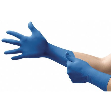 ANSELL USE-880, Exam Gloves, 3.5 mil Palm, Nitrile, Powder-Free, S, 100 PK, Blue USE-880-S