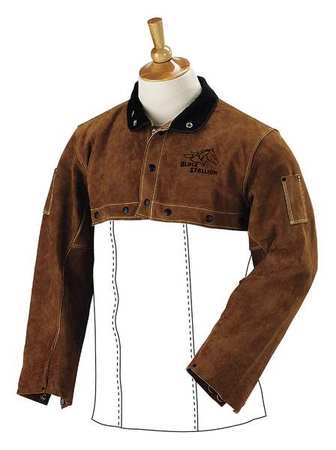 Black Stallion Flame Resistant Cape Sleeve, Brown, Split Cowhide Leather, 3XL 21CS 3X