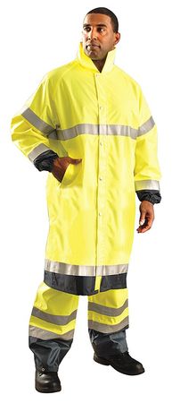 OCCUNOMIX Rain Jacket, Unisex, Polyester, Yellow, XL LUX-TJRE-YXL