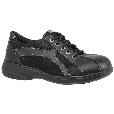 MELLOW WALK Size 7-1/2 Women's Oxford Shoe Steel Work Shoe, Black 420092 7.5E
