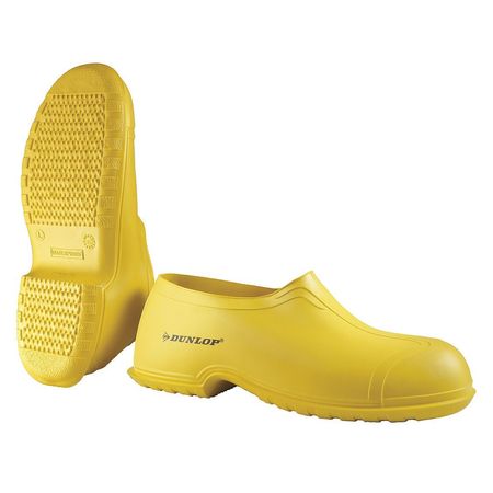 DUNLOP Overshoes, M, PVC, 4-Way Cleated, Yellow, PR 8801000