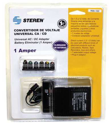 Zoro Select AC Power Adapter, 110/220V, 1000mA 900-102