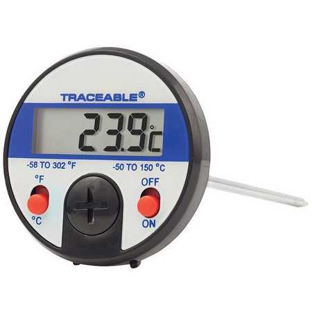 CONTROL CO 5-1/4" Stem Digital Pocket Thermometer, -58 Degrees to 302 Degrees F 4049