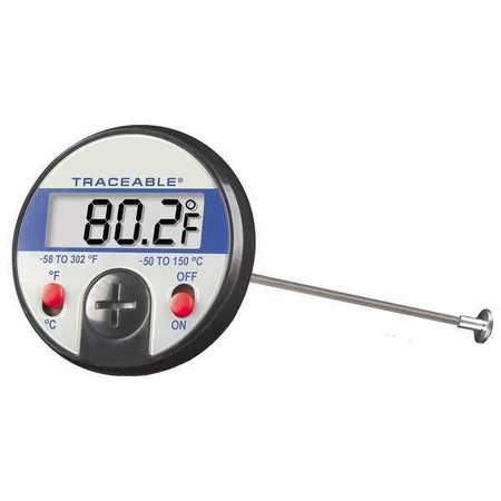 CONTROL CO 5-1/4" Stem Digital Pocket Thermometer, -58 Degrees to 302 Degrees F 4355