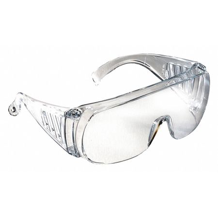 Radians Chief OTG Safety Eyewear, Over The Glass, Molded Brow Guard, Side Shields, Clear Frame, Clear Lens 360-C