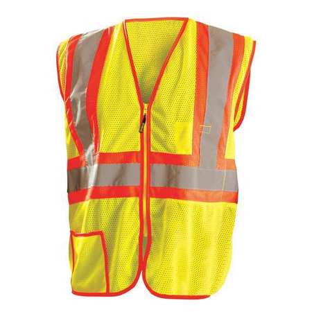 OCCUNOMIX Safety Vest, Yellow, 2-Tone Class 2, S LUX-SSCLC2Z-YS