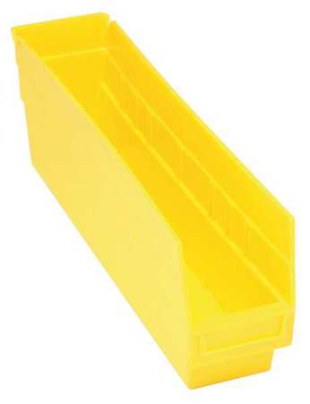 QUANTUM STORAGE SYSTEMS 50 lb Shelf Storage Bin, Polypropylene, 4 3/8 in W, 8 in H, Yellow, 17 7/8 in L QSB803YL