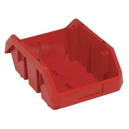 QUANTUM STORAGE SYSTEMS 40 lb Hang & Stack Storage Bin, Plastic, 8 3/8 in W, 5 in H, Red, 12 1/2 in L QP1285RD