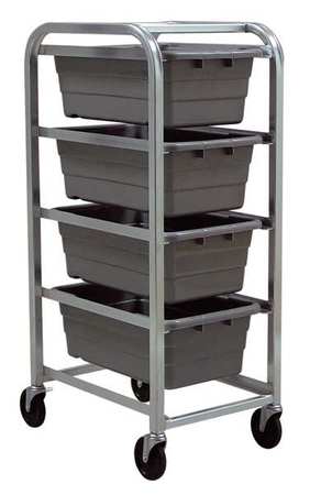 QUANTUM STORAGE SYSTEMS Cross Stack Tub Rack w/4 Tubs, Gray TR4-2516-8GY