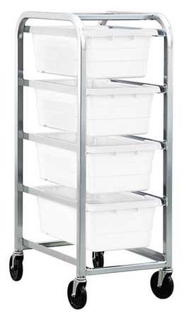 QUANTUM STORAGE SYSTEMS Cross Stack Tub Rack w/4 Tubs, White TR4-2516-8WT