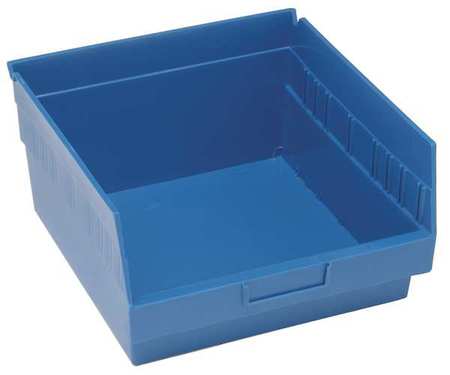 QUANTUM STORAGE SYSTEMS 60 lb Shelf Storage Bin, Polypropylene, 11 1/8 in W, 8 in H, Blue, 11 5/8 in L QSB809BL