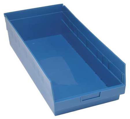 QUANTUM STORAGE SYSTEMS 75 lb Shelf Storage Bin, Polypropylene, 11 1/8 in W, 8 in H, Blue, 23 5/8 in L QSB816BL