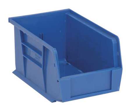 Quantum Storage Systems 20 lb Hang & Stack Storage Bin, Polypropylene, 6 in W, 5 in H, Blue, 9 1/4 in L QUS221BL