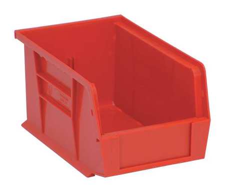 Quantum Storage Systems 50 lb Hang & Stack Storage Bin, Polypropylene, 6 in W, 5 in H, Red, 9 1/4 in L QUS221RD