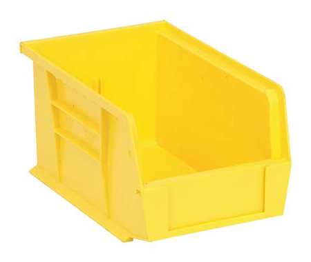 Quantum Storage Systems 50 lb Hang & Stack Storage Bin, Polypropylene, 6 in W, 5 in H, Yellow, 9 1/4 in L QUS221YL