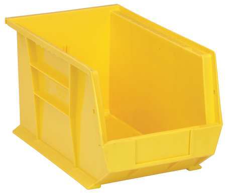 Quantum Storage Systems 75 lb Hang & Stack Storage Bin, Polypropylene, 8 1/4 in W, 8 in H, 13 5/8 in L, Yellow QUS242YL