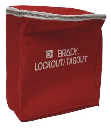 BRADY Lockout Pouch, Red, Unfilled 121502