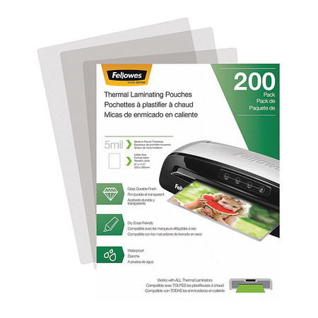 FELLOWES Pouch, Laminating, Ltr, 5Ml 5743601