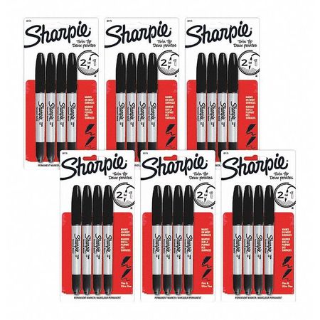 RUBBERMAID COMMERCIAL Black Twin Tip Markers, 24 PK 32175PPBG