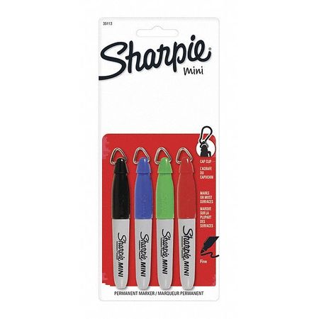 Sharpie Black, Blue, Green, Red Mini Markers, 4 PK 35113PP