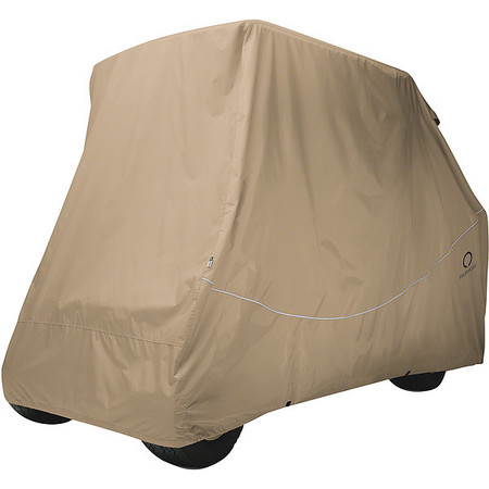 CLASSIC ACCESSORIES Golf Cart Cover, Long Roof, 4 person, Khaki 40-067-015801-RT