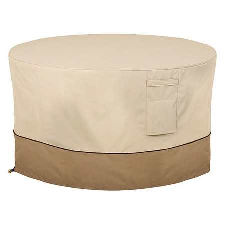 CLASSIC ACCESSORIES Fire Pit Cover, Cover, Table, Rnd Fire Pit, Beige, 42" 55-465-011501-00