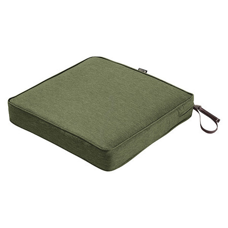 CLASSIC ACCESSORIES Square Dining Seat Cushion, Green, 21" 62-010-HFERN-EC