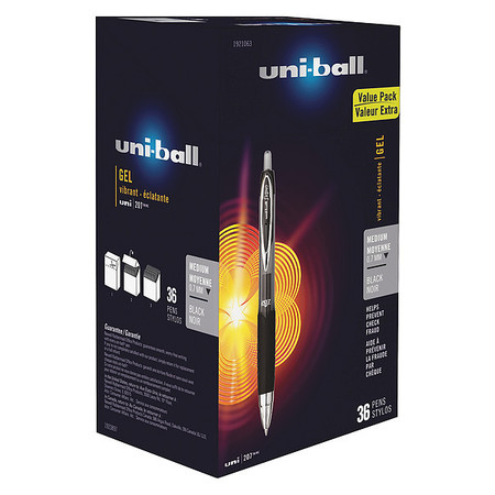Uni-Ball Pen, 207, Rtrct, 0.7Mm, Bk, PK36 UBC1921063