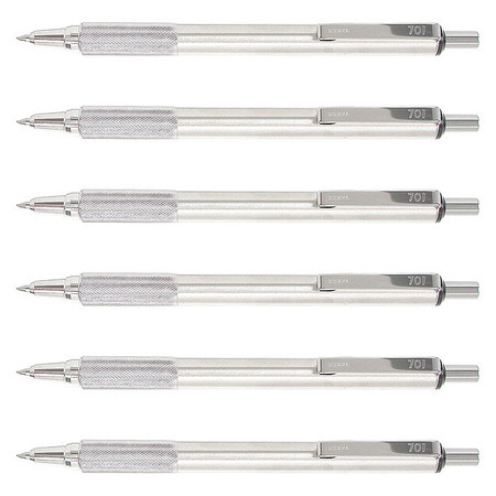 ZEBRA PEN Pen, Ballpnt, F-701, Rt, 0.7, Bk, PK6 29411BX