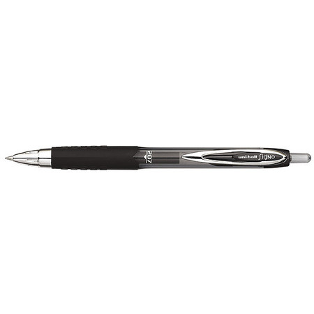 UNI-BALL Pen, Gel, 207, Retrct, 0.7Mm, Bk, PK12 UBC33950