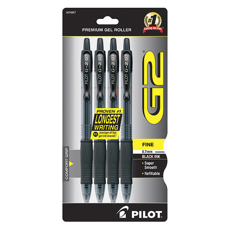 Pilot Pen, Gel, G2, Fn, Bk, PK4 31057