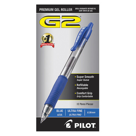 Pilot Pen, Gel, G2, Ultra Fine, Be, PK12 31278