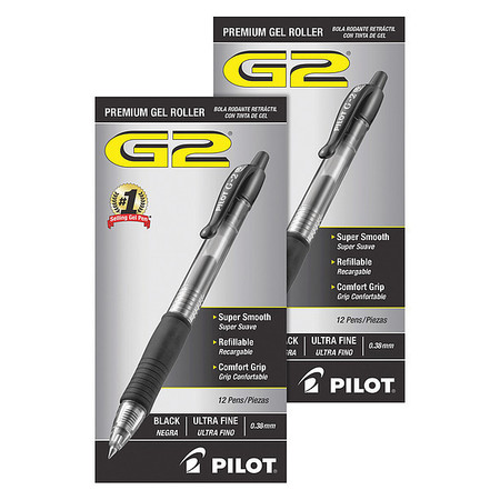 G2 Pen, Gel, G2, Ultra Fine, Bk, PK24 31277BD