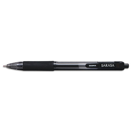 Zebra Pen Pen, Gel, Sarasa, Rt, 1.0Mm, Bk, PK12 46610