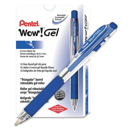 PENTEL Pen, Gel, Wow, 0.7Mm, Be, PK12 K437C