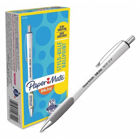 PAPER MATE Pen, Inkjoy, 700Rt, Bk, 1.0, Bk, PK12 1951347