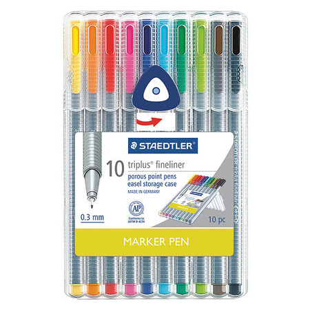 Staedtler Pen, Triplus, F-Linr, Ast, PK10 334SB10US