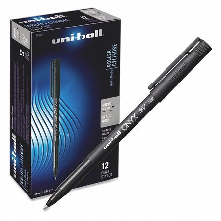 UNI-BALL Pen, Uniball, Onyx, 0.5Mm, Bk, PK12 UBC60040