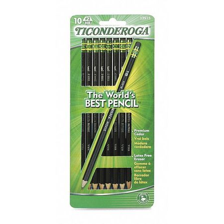 TICONDEROGA Pencil, Ticonderoga, Bk, PK10 13915