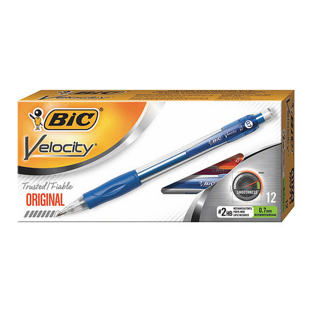 BIC Pencil, Velocity, 0.7Mm, Be, Dz, PK12 MV711BK