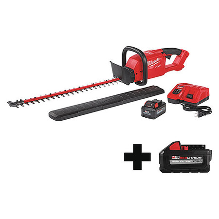 MILWAUKEE TOOL Cordless Hedge Trimmer Kit, 24 in L 18 9.0Ah Lithium-Ion Not Gas Powered 18V Electric 2726-21HD, 48-11-1880