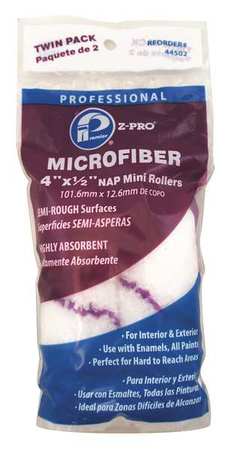 PREMIER 4" Paint Roller Cover, 1/2" Nap, Microfiber, 2 PK 44502
