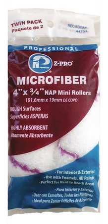 Premier 4" Paint Roller Cover, 3/4" Nap, Microfiber, 2 PK 44752