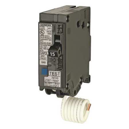 Siemens Miniature Circuit Breaker, QA Series 15A, 1 Pole, 120V AC QA115AFC