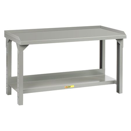 LITTLE GIANT Leveling Feet Work Benches with Back and End Stops, Steel, 60" W, 27" to 41" Height, 5000 lb. WSL2-2460-AH