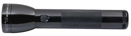 Maglite Black No Led Industrial Handheld Flashlight, Alkaline D, 524 lm ML300L-S2016K