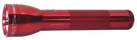 Maglite Red No Led Industrial Handheld Flashlight, Alkaline D, 524 lm ML300L-S2036K