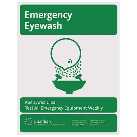 Guardian Equipment Sign, Eye Wash, Ge 250-007G