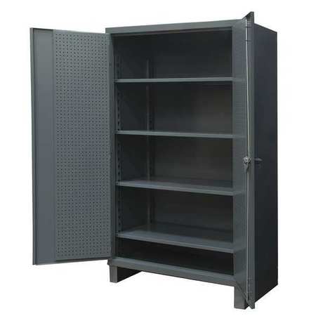 Durham Mfg 12 ga. ga. Steel Pegboard Storage Cabinet, 36 in W, 78 in H, Stationary HDCP243678-4S95