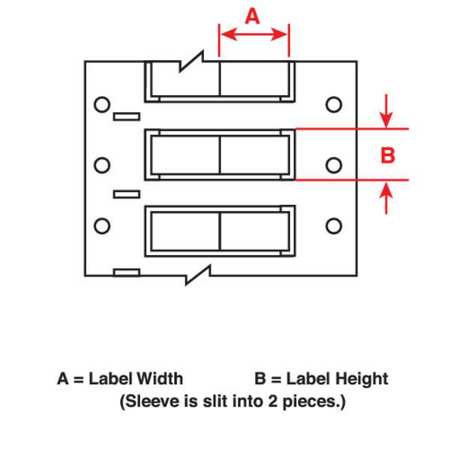 BRADY Wire Sleeve, 3/4 in W, 55/64 in L HX-500-150-BK-2